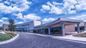 Exterior of Naperville Central High School, located on Aurora Avenue near downtown Naperville.