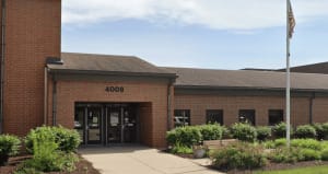 Exterior of Danielle-Joy Peterson Elementary School in Naperville, located in the Ashwood Park subdivision.