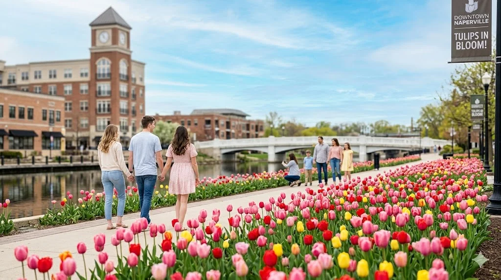 Featured image for “7 Stunning Reasons to See Downtown Naperville Tulips in Full Bloom Today!”