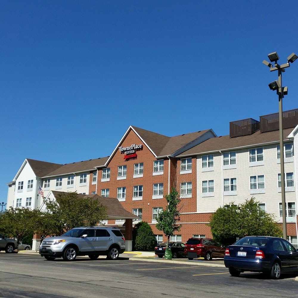 Places to Stay 3 TownePlace Suites by Marriott in Naperville, Illinois with brick exterior and on-site parking.
