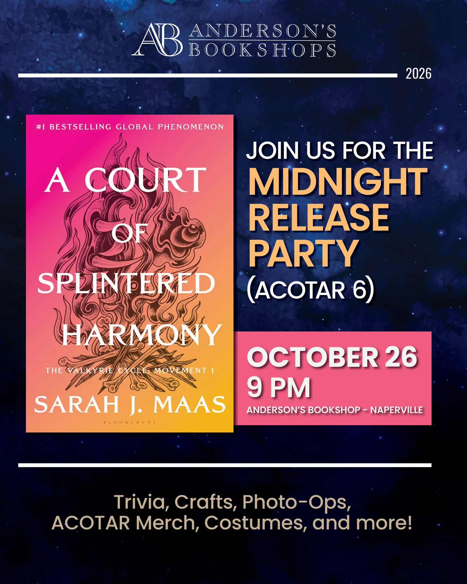 Naperville 12 Featured image for “ACOTAR Midnight Release Party at Anderson’s Bookshop Naperville”