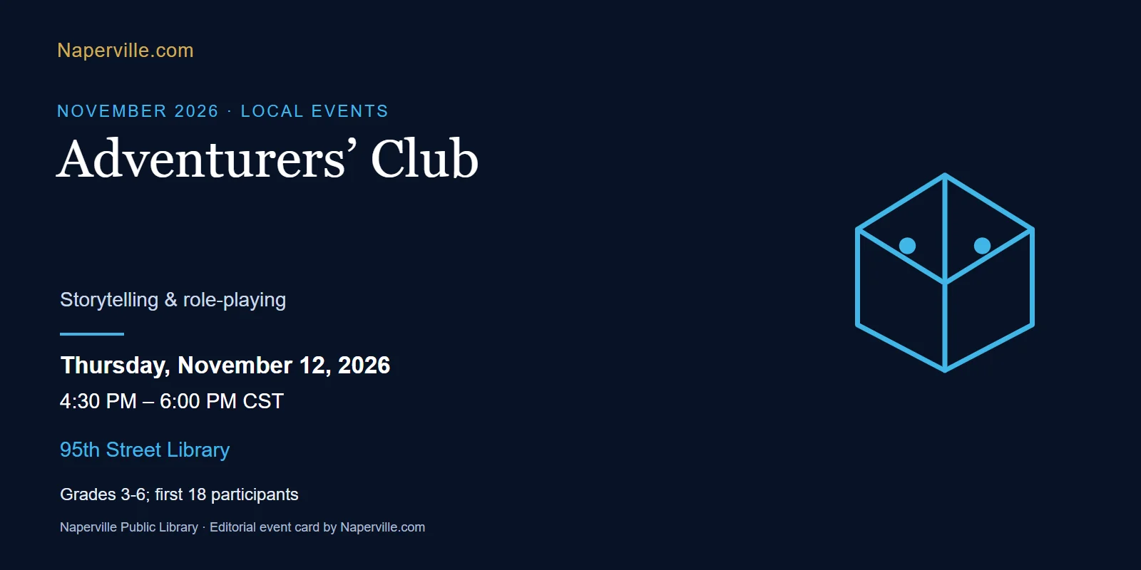 Adventurers' Club at 95th Street Library, event in Naperville, IL