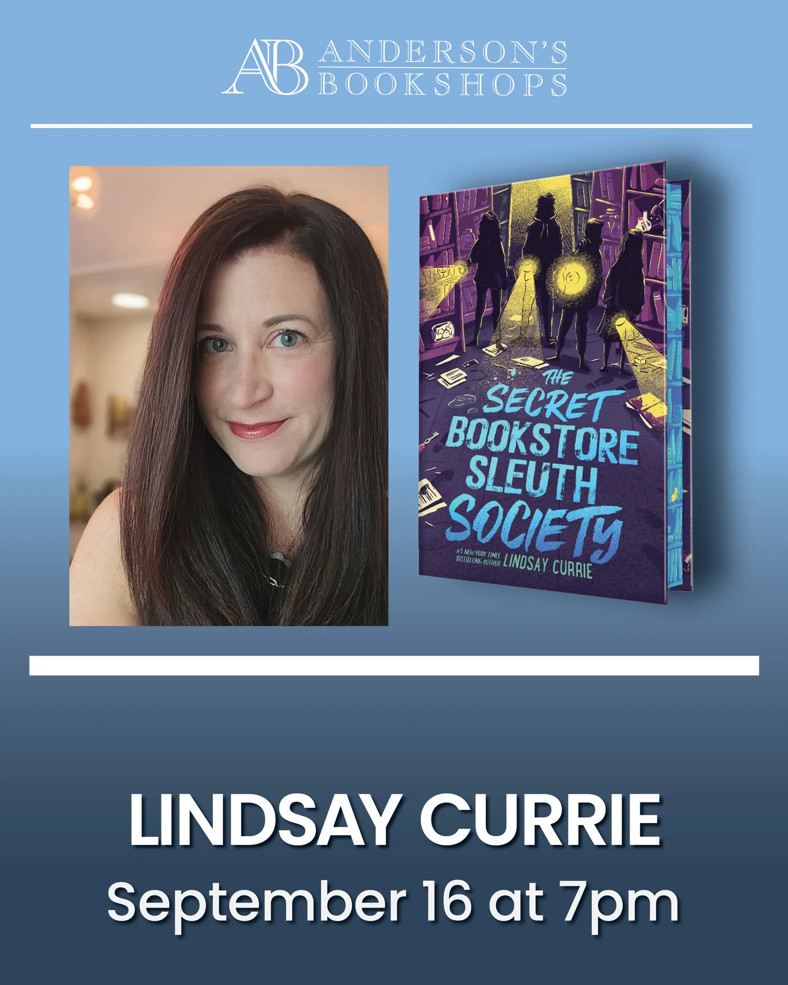 Naperville 8 Featured image for “Author Event with Lindsay Currie: The Secret Bookstore Sleuth Society”