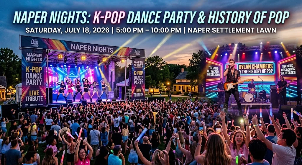 Featured image for “1 Epic Night: Naper Nights K-Pop Dance Party & History of Pop Spectacular!”