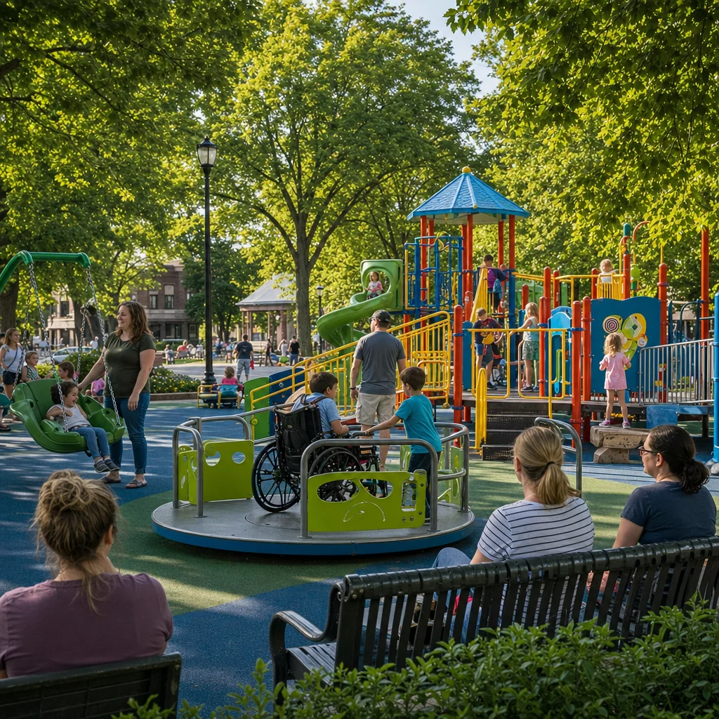 Free Things to Do in Naperville: 25+ No-Cost Activities for Every Season 4 The Sensory Garden Playground in Naperville with inclusive accessible equipment — a free family destination in Knoch Park