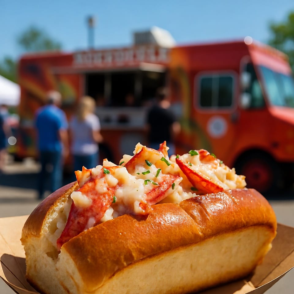 The Happy Lobster Truck serving buttery lobster rolls at Naperville Food Truck Festival 2026