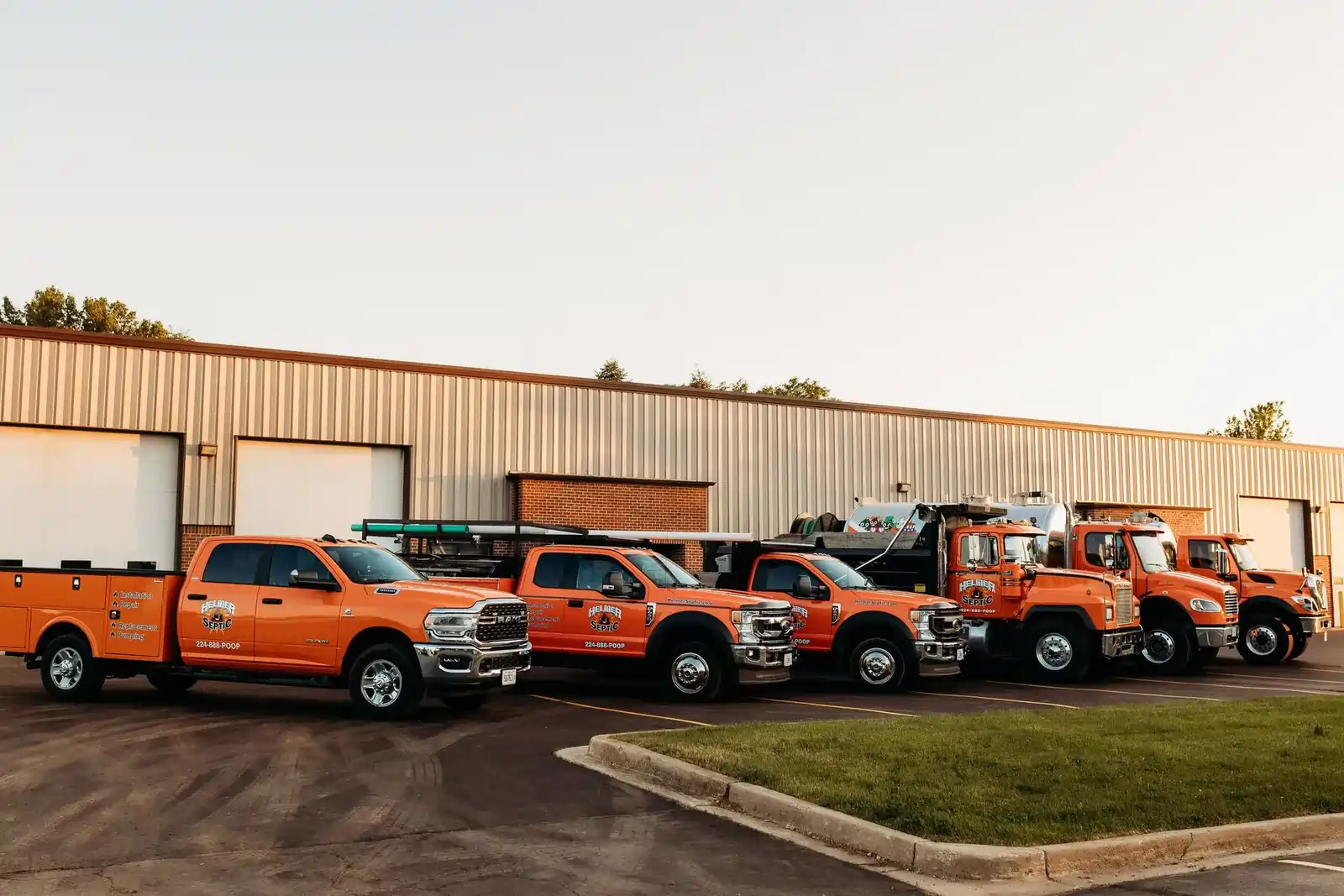 Helmer Septic service trucks for septic pumping and septic system services near Naperville Illinois