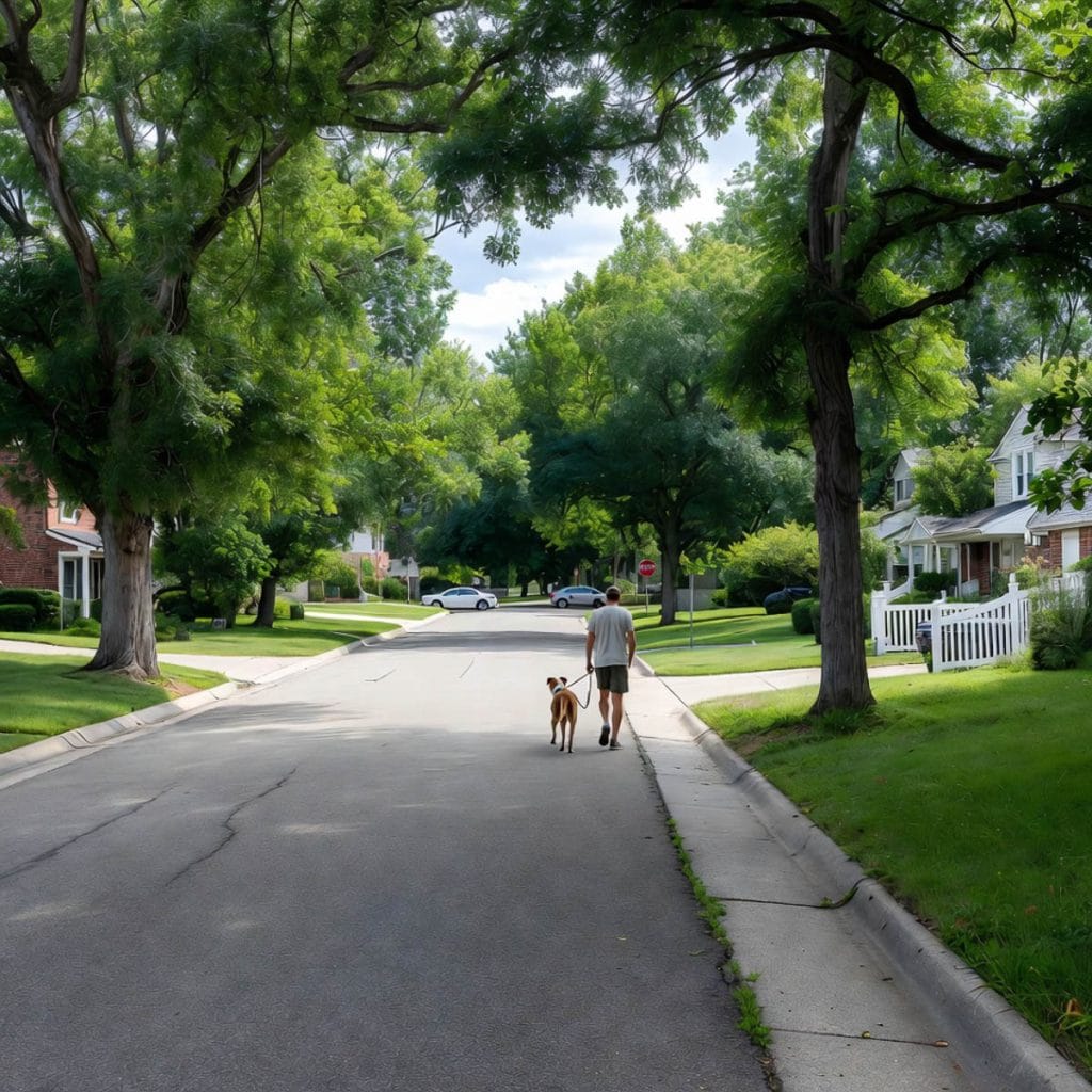 Large dogs playing off-leash at Whalon Lake Dog Park near Naperville Illinois 2026