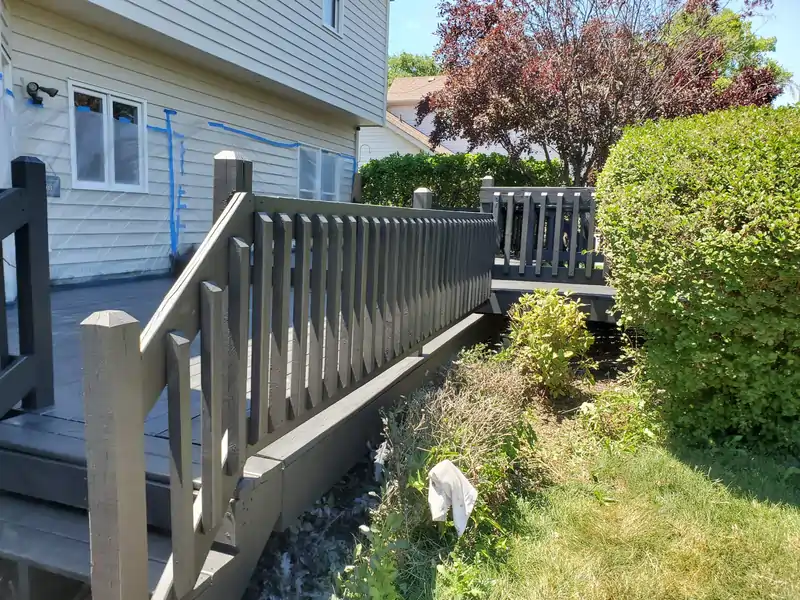 Deck repair and refinishing project by JG Home Improvement Corporation at a Naperville area home.