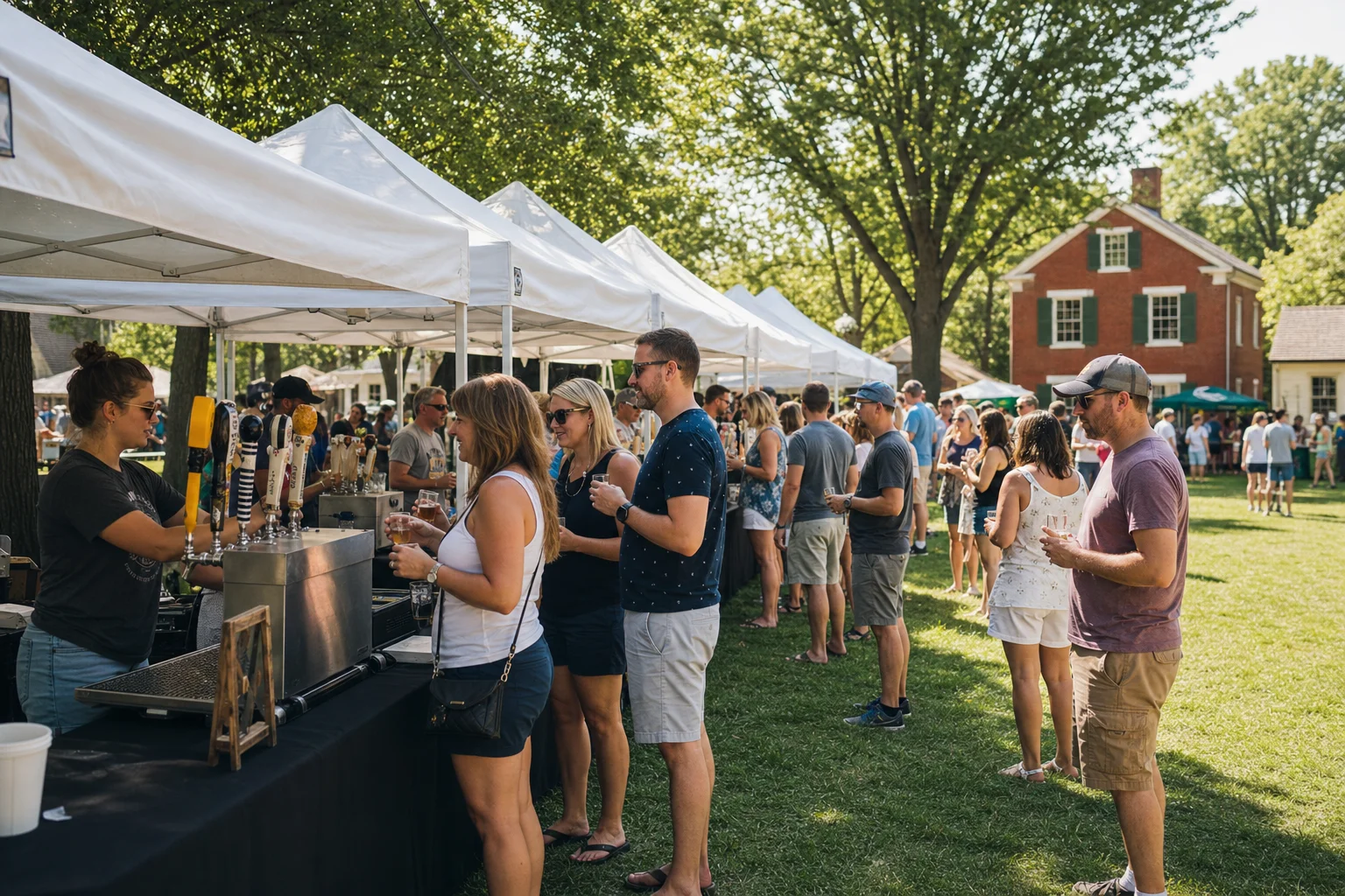 Naperville Ale Fest 2026: Dates, Tickets, and Insider Guide 2 Brewery tasting tents pouring craft beer samples at Naperville Ale Fest 2026