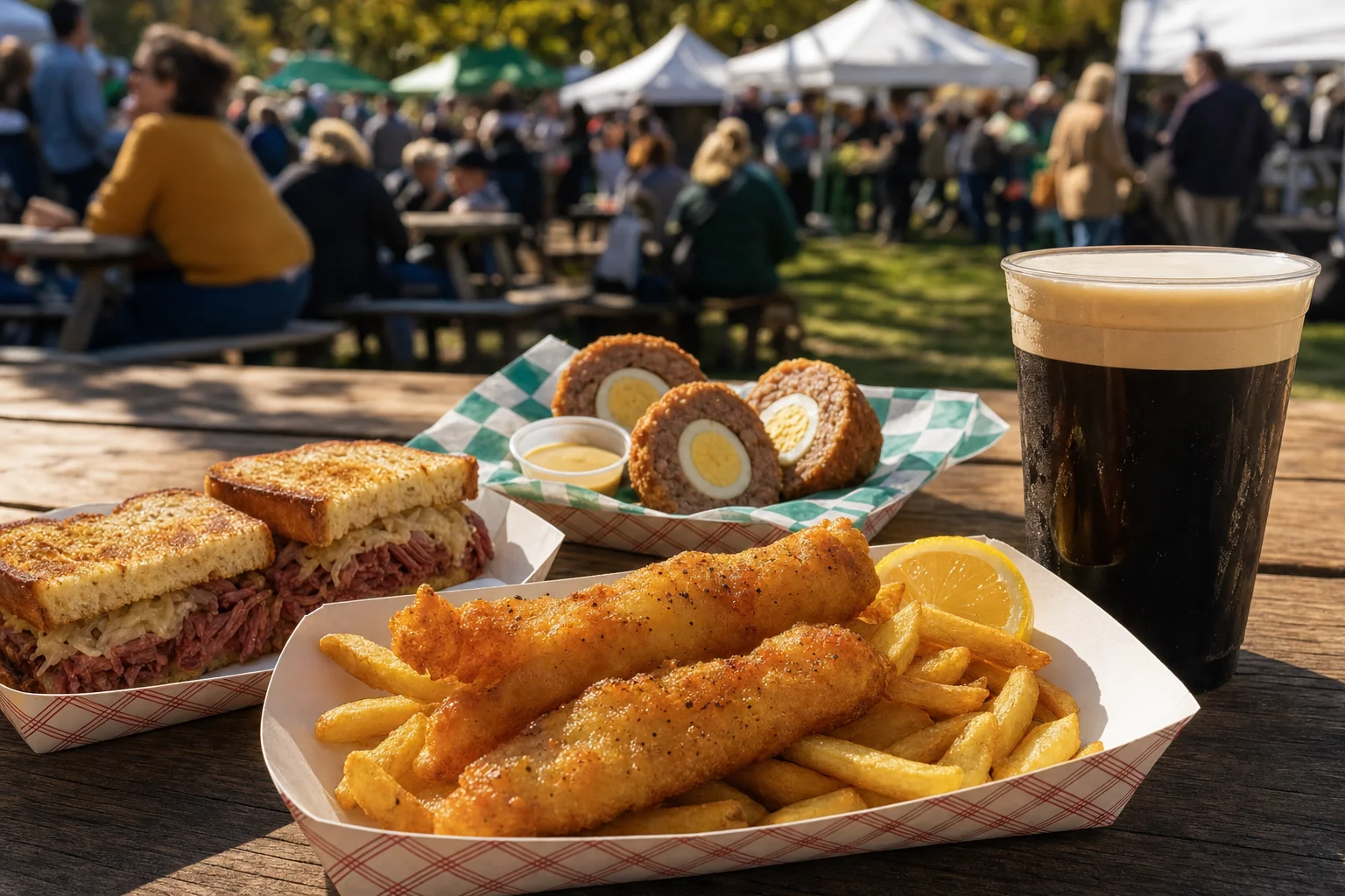 Naperville Irish Fest 2026: Dates, Tickets, Lineup and Insider Guide 3 Traditional Irish food and a pint of Guinness at Naperville Irish Fest 2026 food tents