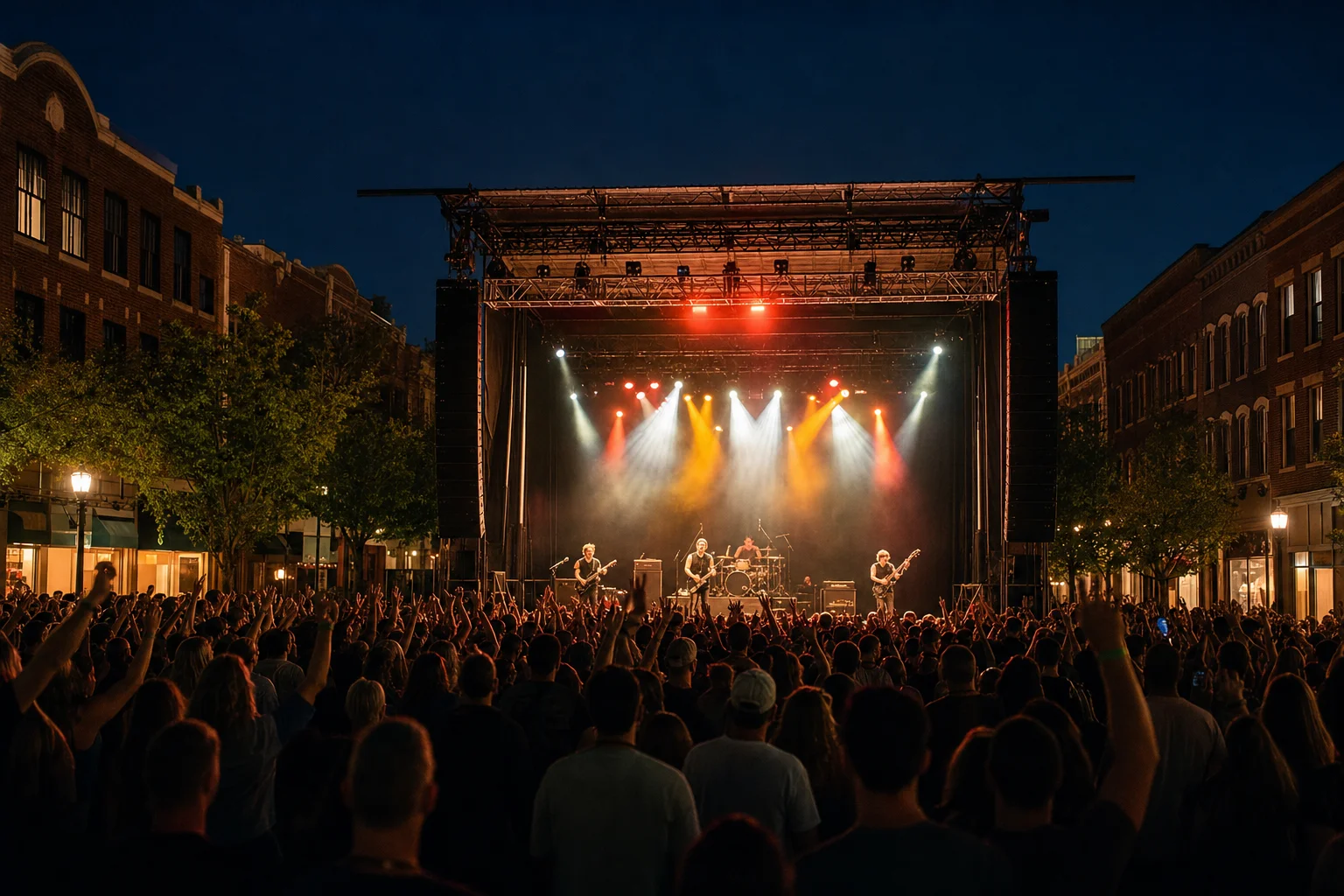 Headliner band performing on the Jackson Avenue Main Stage at Naperville Last Fling 2026