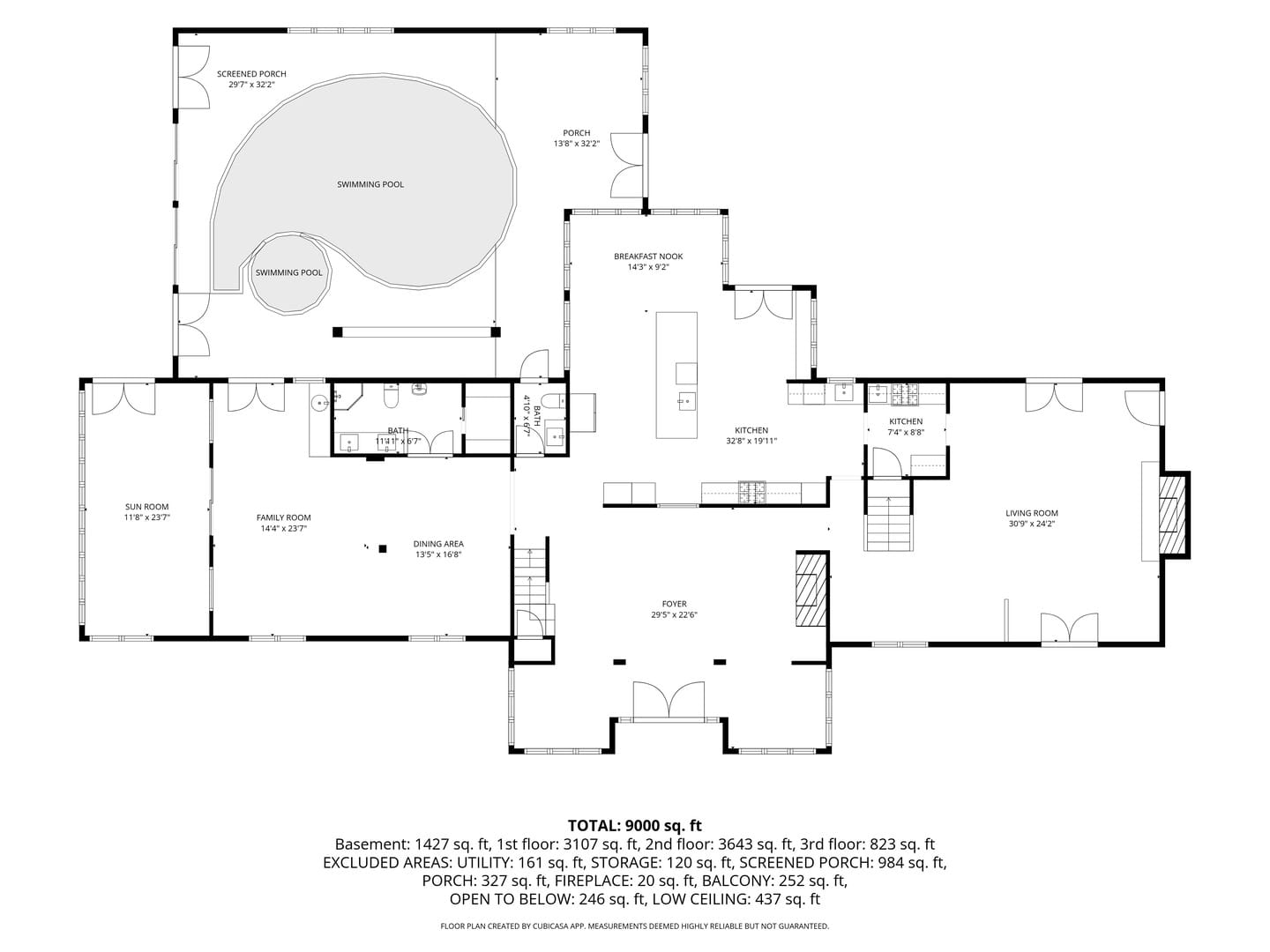Naperville Luxury Home for Sale: 23W735 Hobson Road, a 2.65-Acre Estate with Indoor Pool and Tennis Courts 17 First floor plan of 23W735 Hobson Rd Naperville with indoor pool and two kitchens
