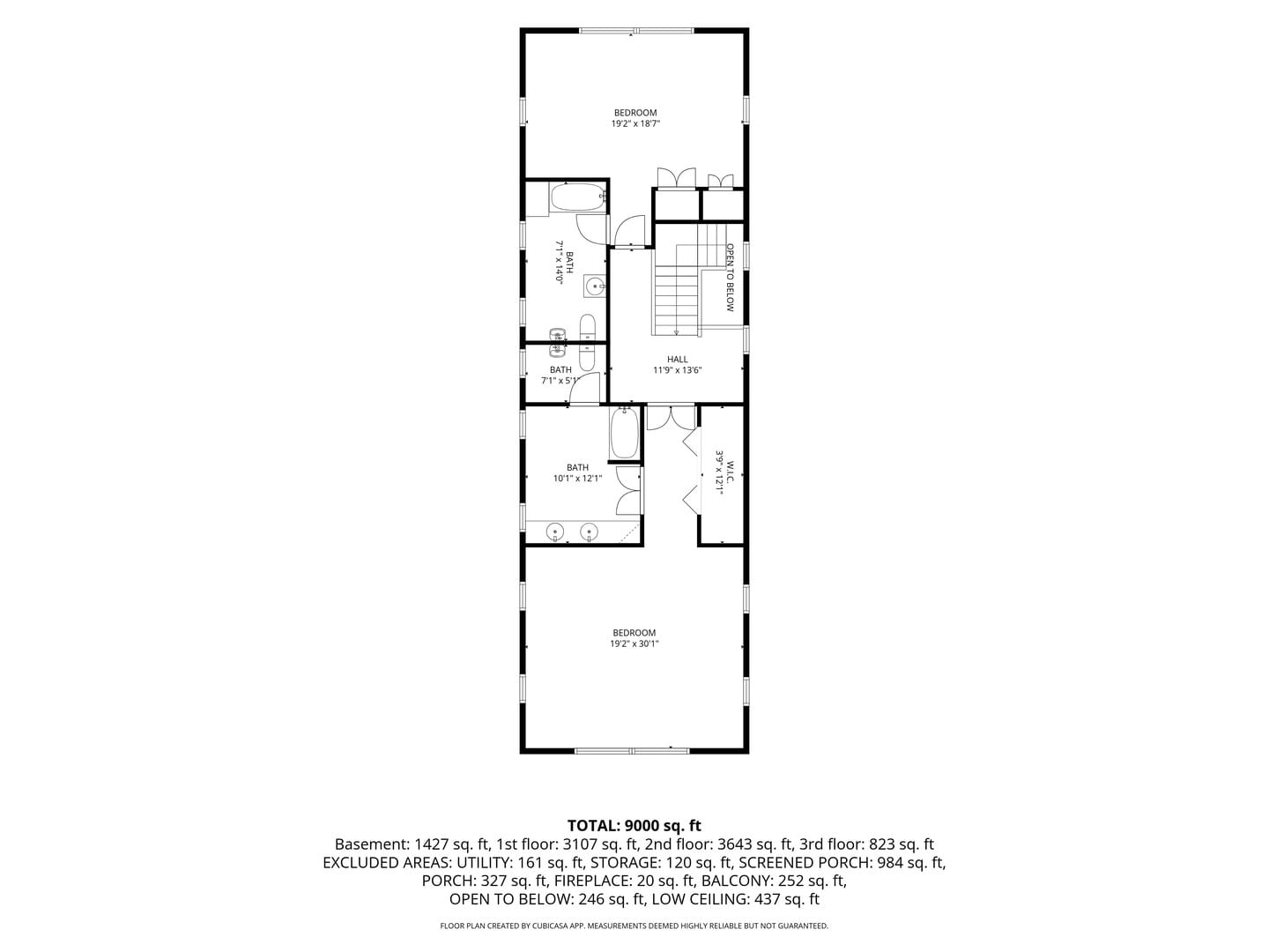 Naperville Luxury Home for Sale: 23W735 Hobson Road, a 2.65-Acre Estate with Indoor Pool and Tennis Courts 19 Third floor plan of 23W735 Hobson Rd Naperville with two bedrooms and baths