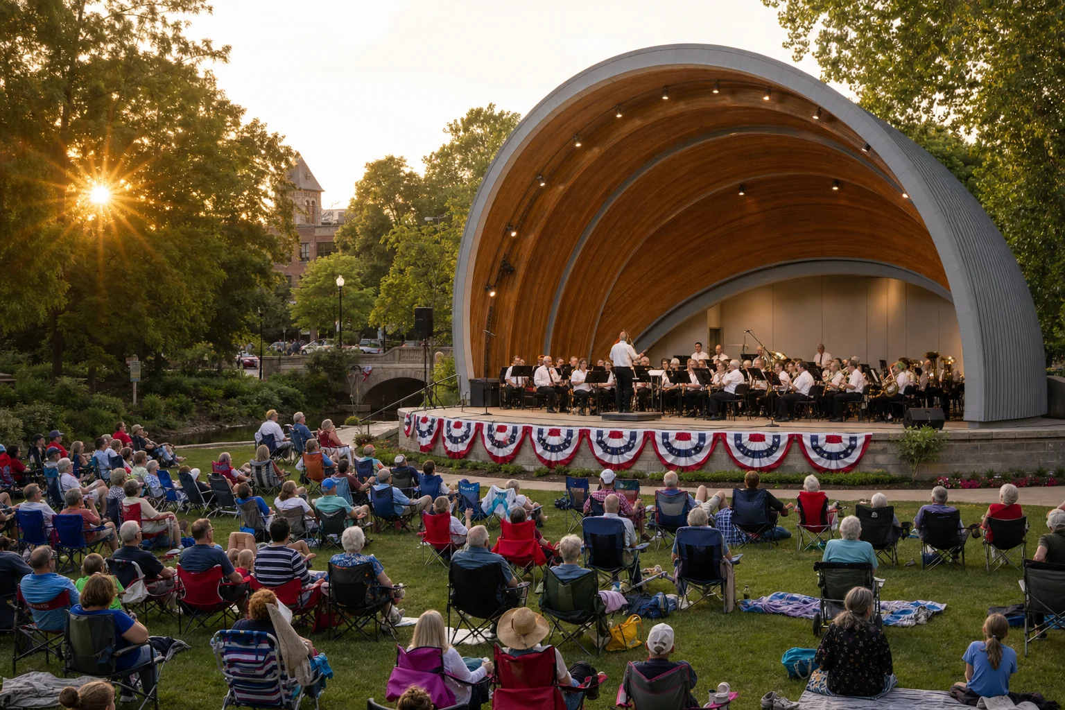 Naperville Municipal Band performing the 1812 Overture with cannons in Central Park 2026