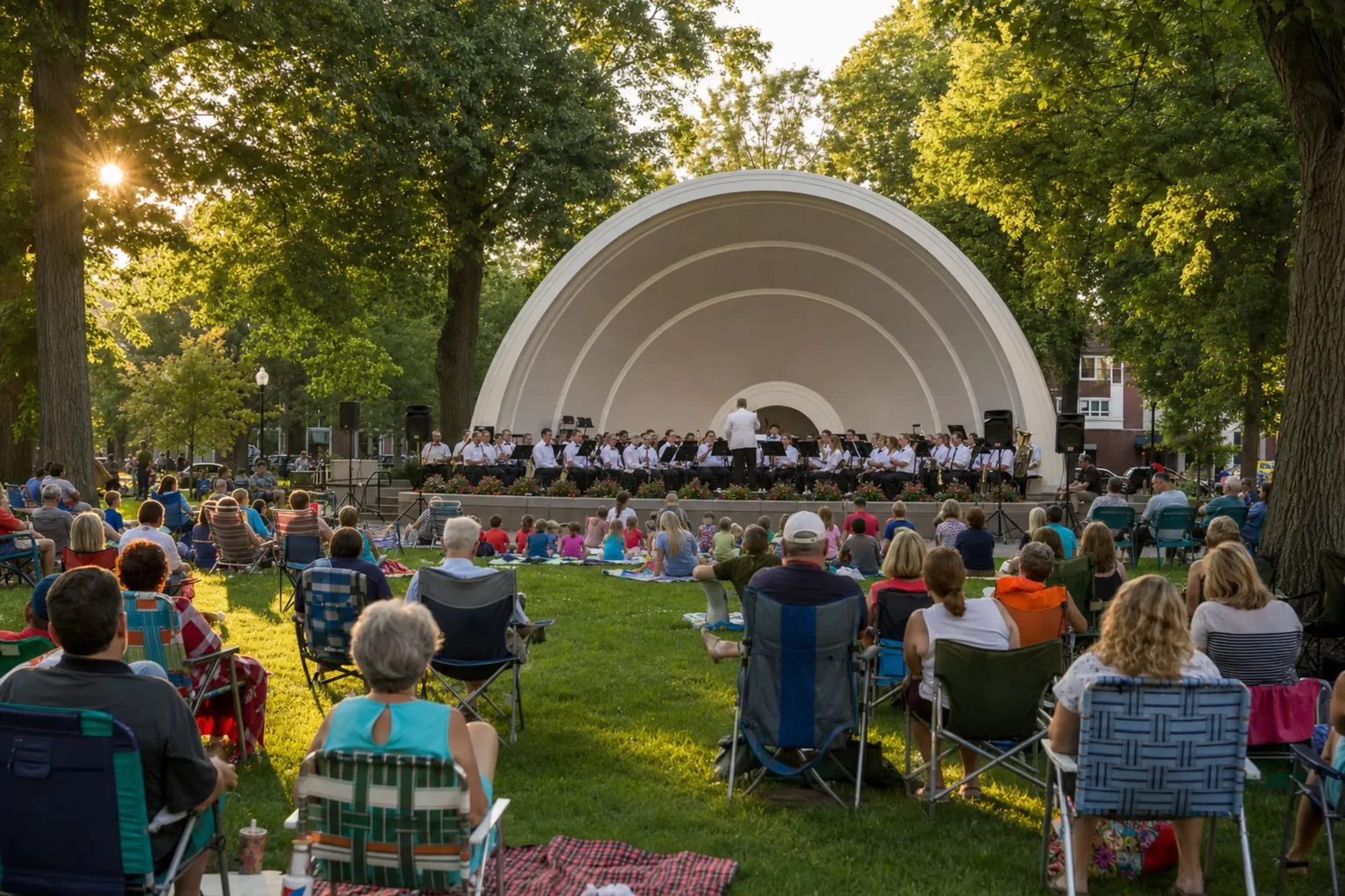 Free Summer Concerts in Naperville 2026: Where to Hear Live Music 4 Naperville Municipal Band 2026 performing a free Thursday evening concert in Central Park