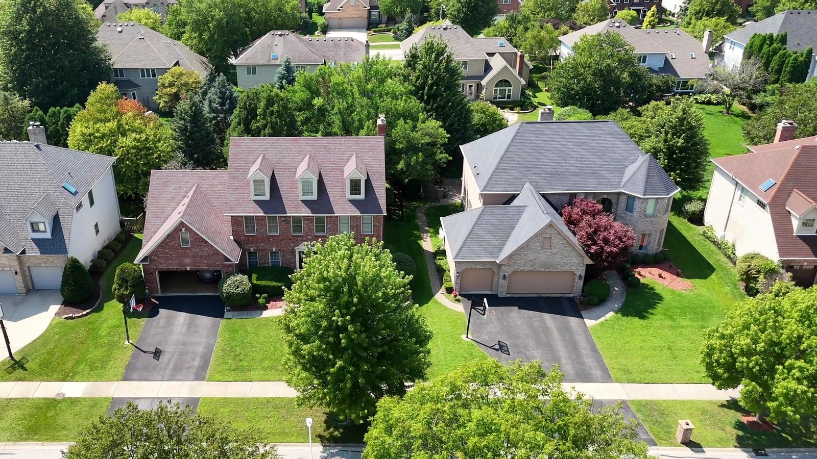 Ranch Homes in Naperville: How to Search, Verify and Inspect 2 Naperville one-story plan check: two-story homes with dormers and upper-floor windows from above