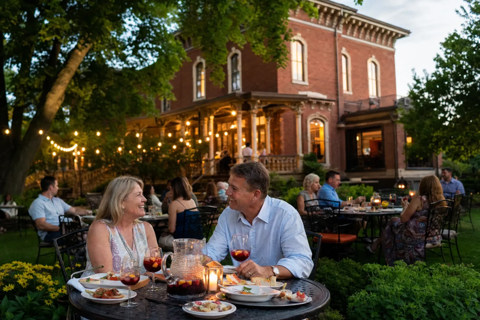 Garden patio tapas dinner at Meson Sabika, a top outdoor dining spot in Naperville 2026
