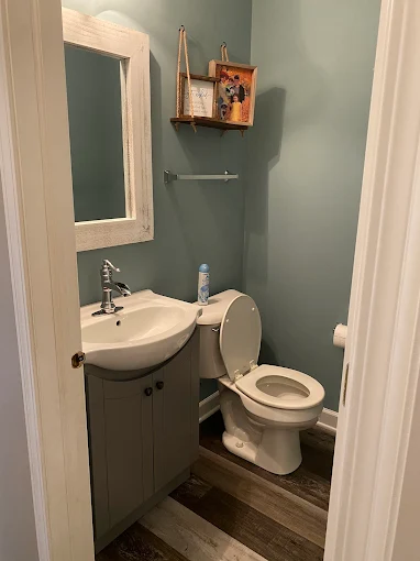 Bathroom interior in a Naperville area home representing residential property service work by Pro Radon Mitigations.