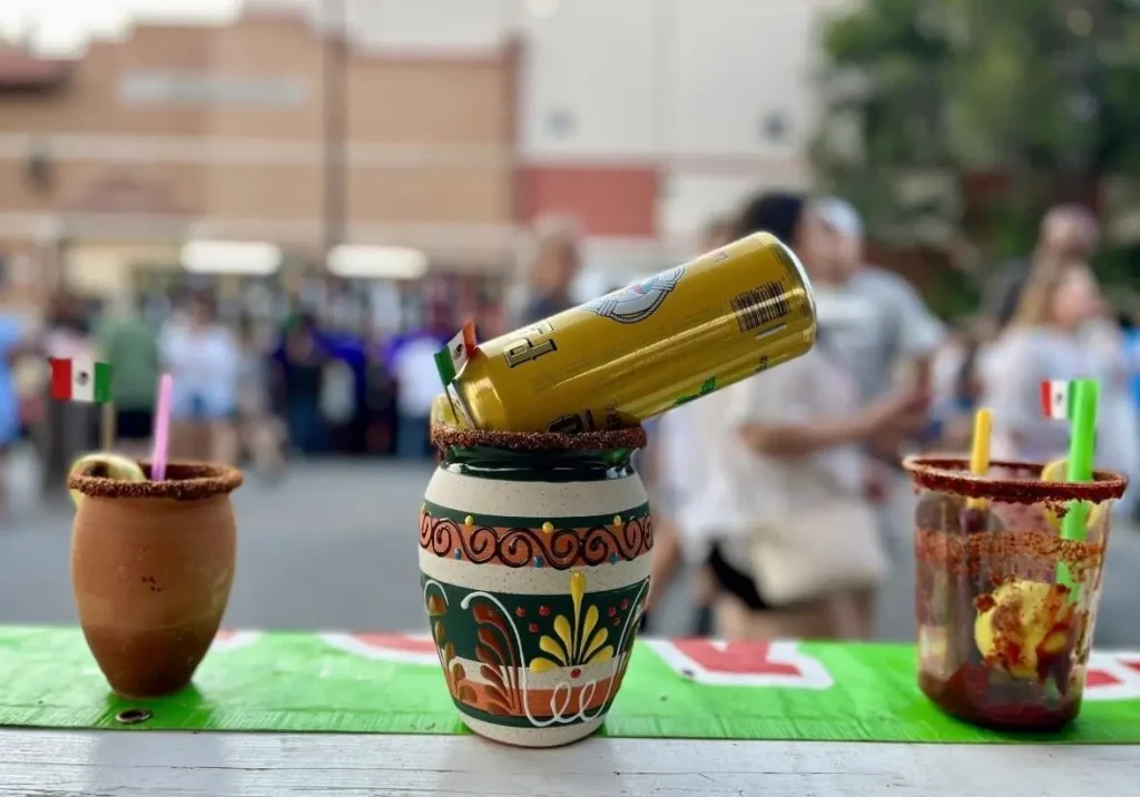 Margaritas and beer garden drinks at Tacoville Naperville 2026 taco festival Naper Settlement June summer event