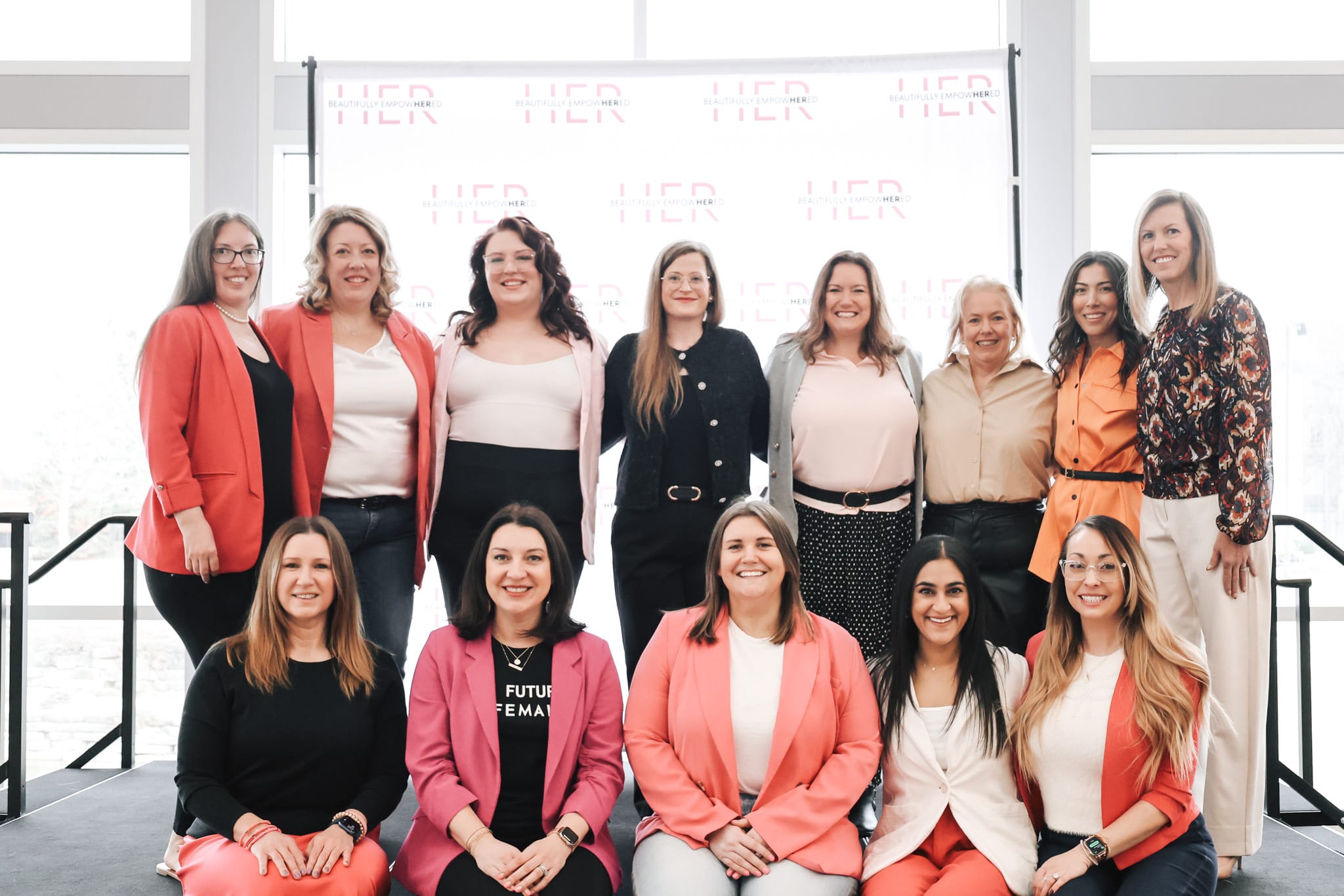 Leadership team members of Beautifully EmpowHERed gathered for a group photo during a community empowerment event in Naperville, Illinois.